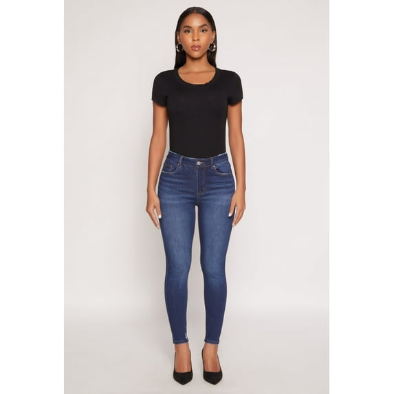 Womens WAX Frayed Detail Skinny Jeans