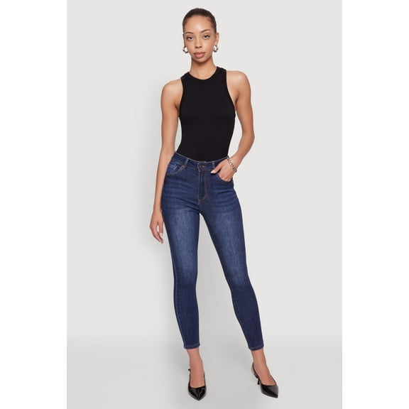 Womens WAX High Rise Solid Cropped Skinny Jeans