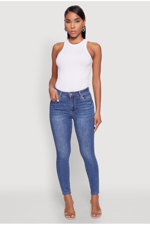 Women's WAX High Rise Solid Cropped Skinny Jeans