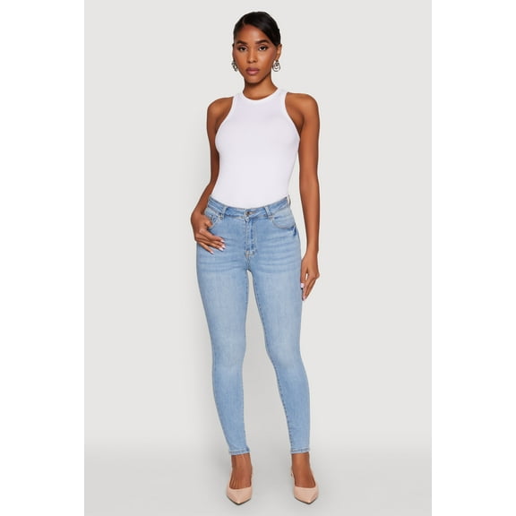 Womens WAX High Rise Solid Cropped Skinny Jeans