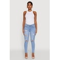 thumbnail image 1 of Womens WAX Mid Rise Distressed Jeans, 1 of 5