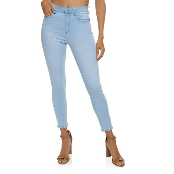 Womens WAX Solid High Waisted Skinny Jeans