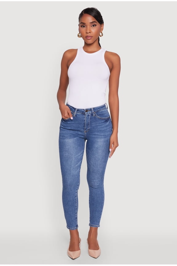Womens WAX Cropped Skinny Jeans