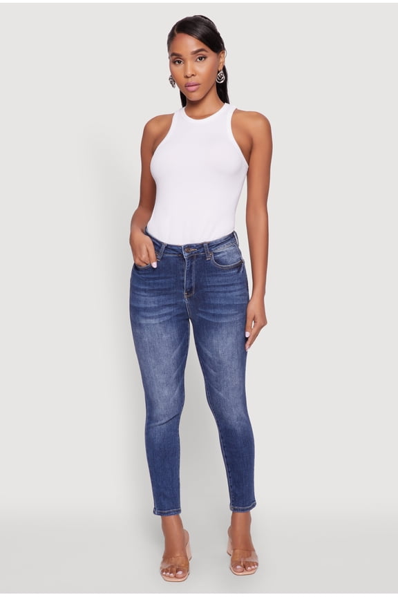 Womens WAX Cropped Skinny Jeans