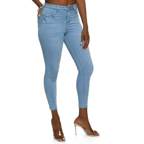 Womens WAX Whiskered Skinny Ankle Jeans