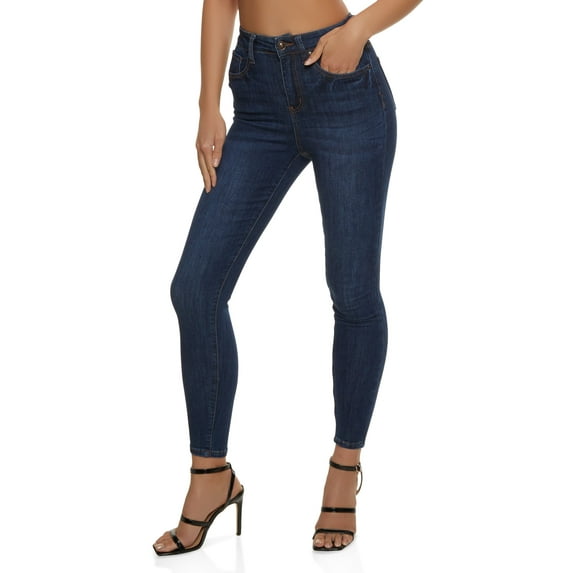 Womens WAX Whiskered Skinny Ankle Jeans