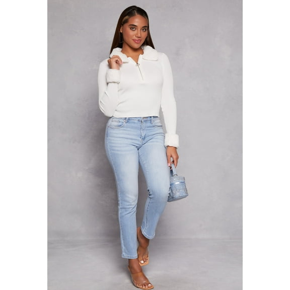 Womens WAX Whiskered Straight Leg Jeans