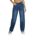 thumbnail image 1 of Womens WAX Wide Leg Flap Pocket Cargo Jeans, 1 of 3
