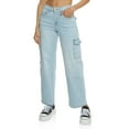 thumbnail image 1 of Womens WAX Straight Leg Flap Pocket Cargo Jeans, 1 of 5