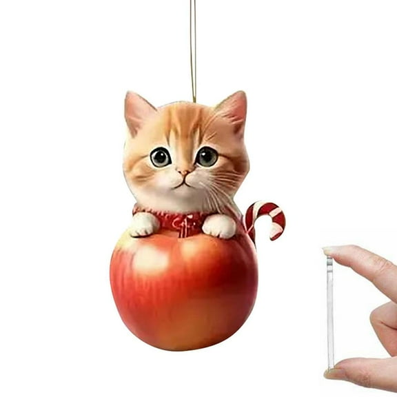 WAXCMXYH Christmas Tree Hanging Ornaments 2D Acrylic Cat Shaped UK Pendants Decor