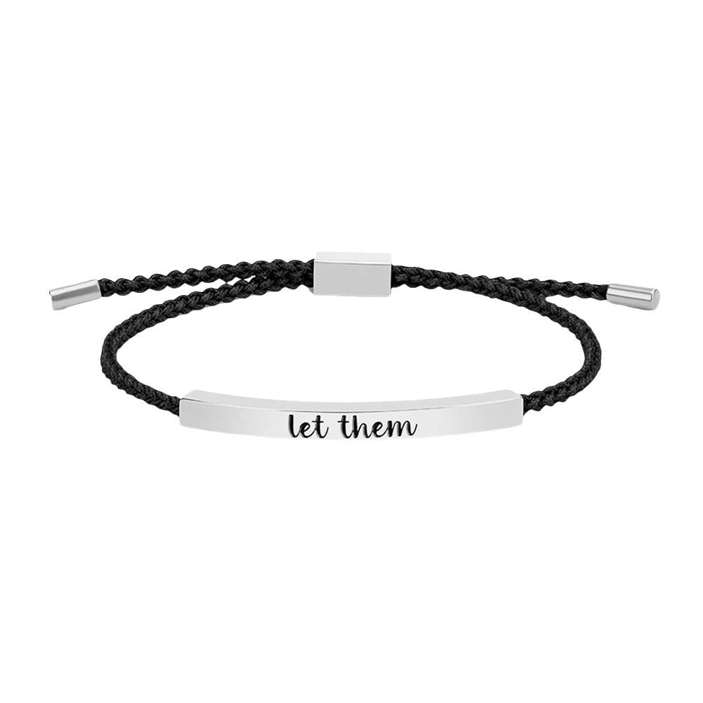 F♥ck Off Motivational Bracelet For Women - Adjustable Braided Wrap Stainless Steel Tube Bracelet With Inspirational Message