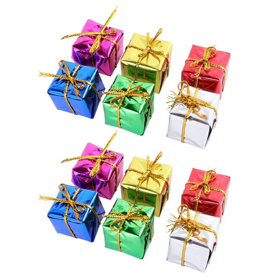 Mobutofu Tree Ornaments Christmas Mini present Box Hanging Pendant Foams Multi Colored 120Pcs 1In