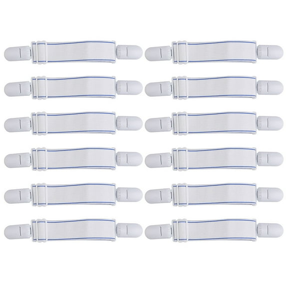 WAXIAYU 12pcs Bed Sheet Straps Fitted Sheet Clips Straps Bed Sheet Fasteners Clips