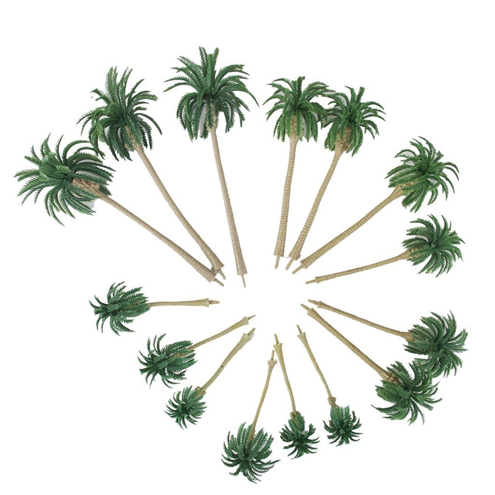 WAXIAYU 15 Coconut Palm Model Trees, 5 Sizes, Scale 1701150