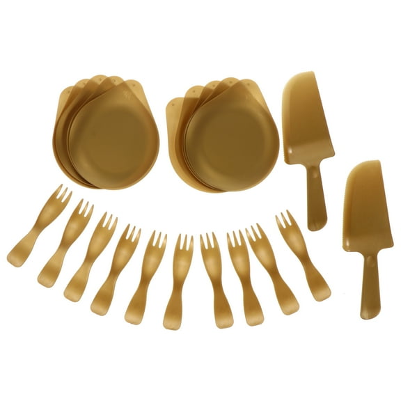 WAXIAYU 2 Bags Disposable Plate Fork Spoon Dessert Tableware Party Supplies Sets