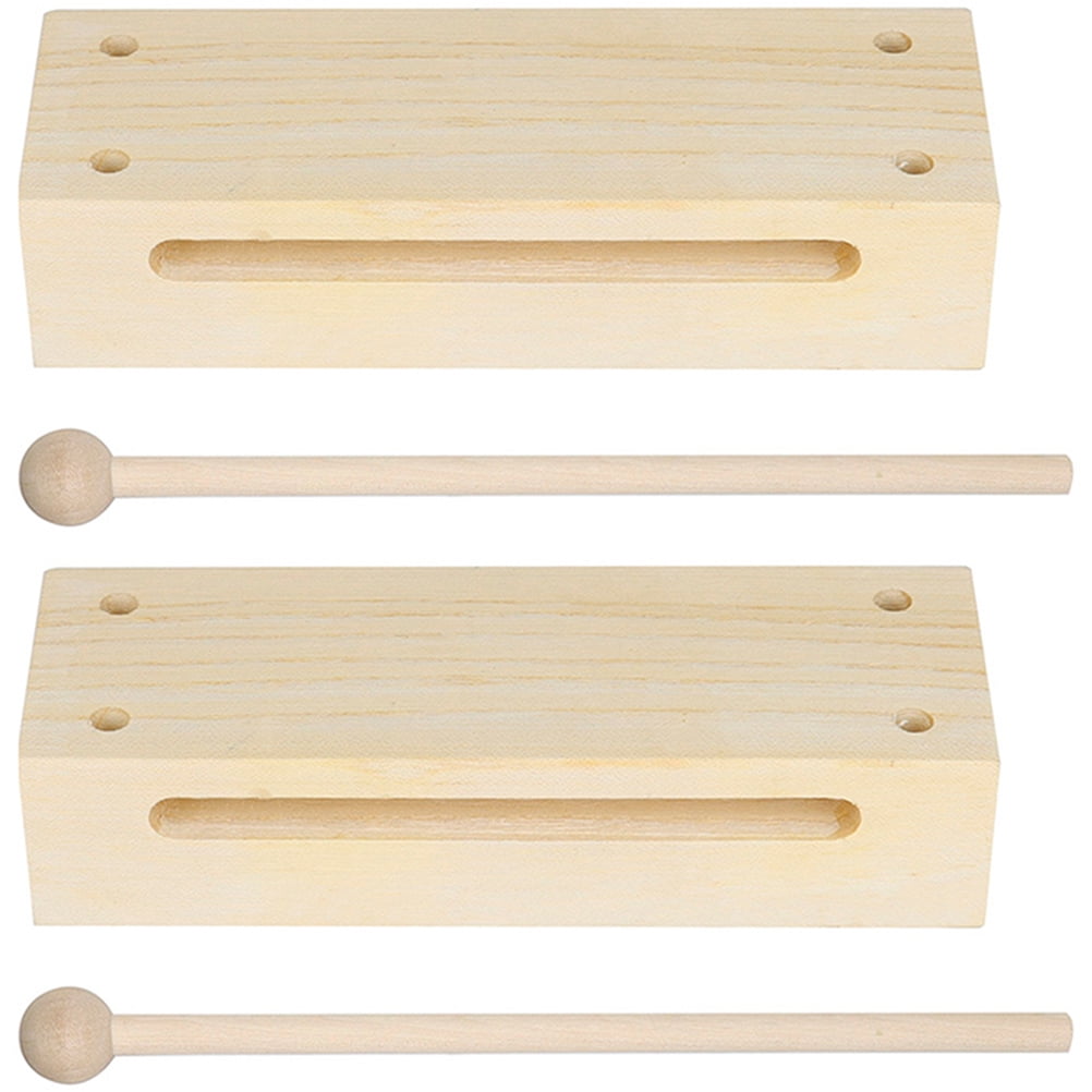 WAXIAYU 2 Sets Wood Rhythm Musical Wood Block Percussion Instrument and ...