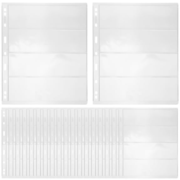 WAXIAYU 20 Sheets 4-Pocket Clear Currency Pages for Binder
