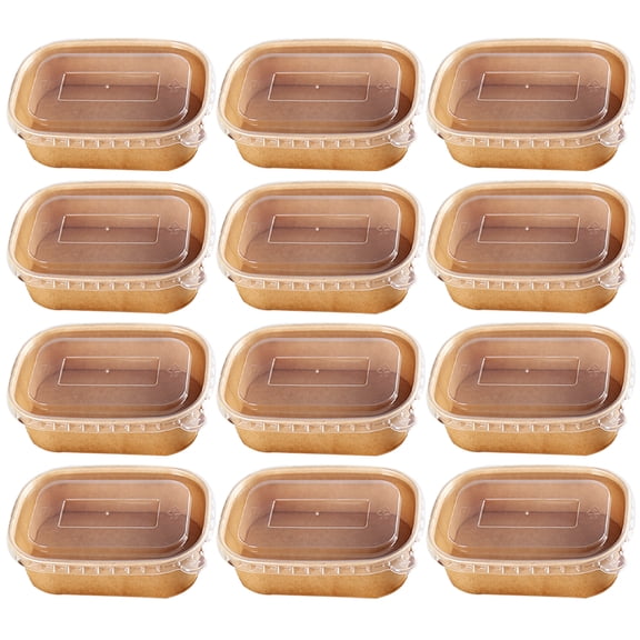 WAXIAYU 20Pcs Disposable Meal Prep Containers with Clear Lids - 500ml