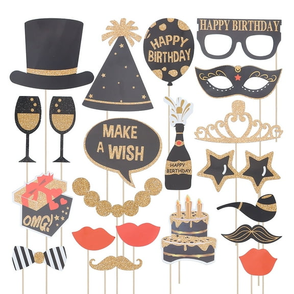 WAXIAYU 21pcs Party Photo Booth Props Moustache Glasses Funny Birthday Photo Prom Props Birthday Party Favors Supplies for kids Adults Men