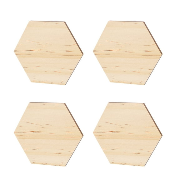 WAXIAYU 25PCS 9cm Wood Slices Ornaments Hexagon Shape Wood Slabs Embellishments DIY Craft Decoration