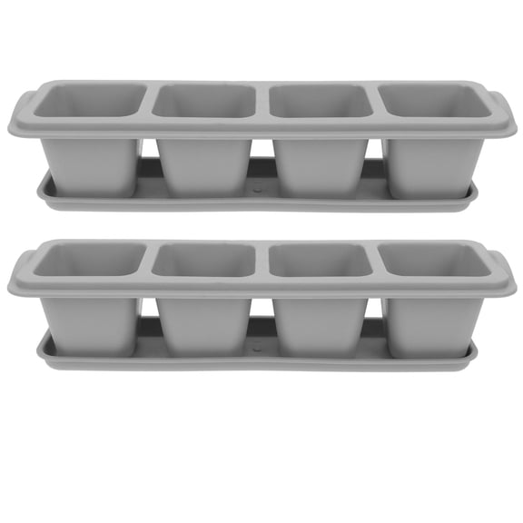 WAXIAYU 2pcs 4 Grid Seedling Starter Tray Peat Pots for Microgreen Wheatgrass
