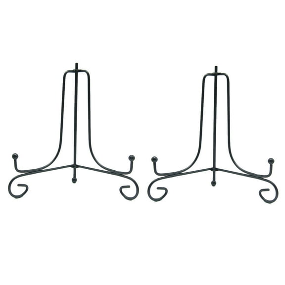 WAXIAYU 2pcs Wrought Display Stand Black Easel Display Stand Plate Dish Bowl Photo Stand Display Rack for Deep Bowl Platters Picture Frame Tablets 6 Inch