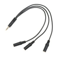 WAXIAYU 3.5mm Audio Splitter Cable for Cellphone Headset - 1 Input 3 Output (Black)