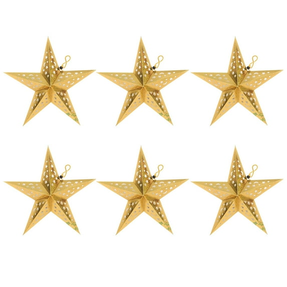 WAXIAYU 6pcs Christmas Star Lanterns for Home Office Party Decor
