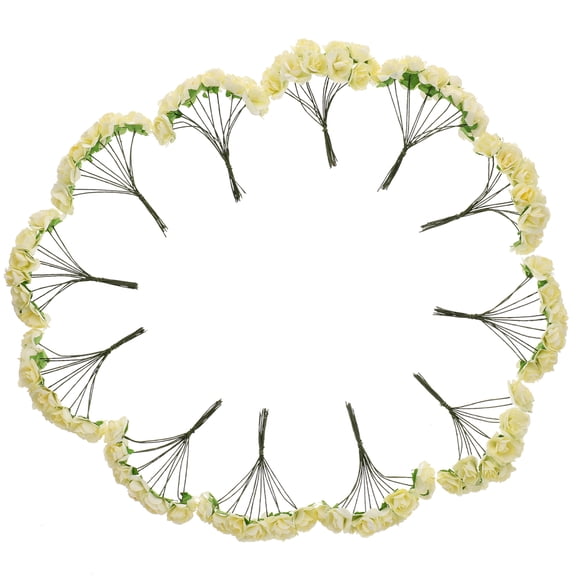 Mobutofu 144 Pcs Realistic White Paper Flowers for Party Decorations, Vase Arrangements, and Craft Projects