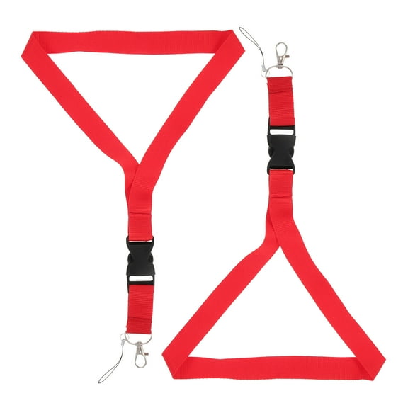 WAXIAYU Cell Lanyard Neck Strap with 2 Breakaway ID Holders & Keychains - Red