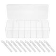 WAXIAYU Clear Cable Management Box with 7 Grids & 10 Cable Clips