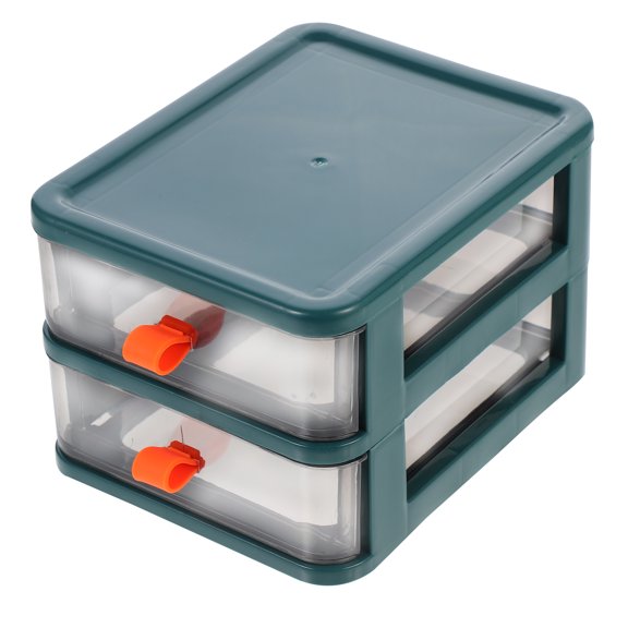 Mobutofu 1Pc Portable Green Desktop Storage Box with Multi Layer Drawer for Study Use