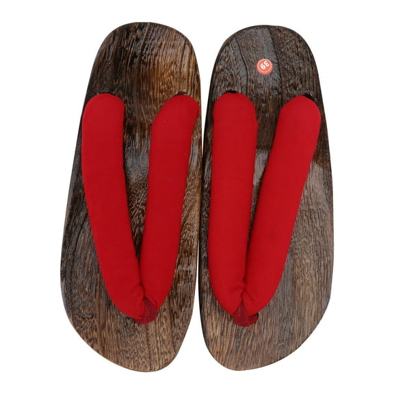 WAXIAYU Japanese Wooden Clogs Sandals Cosplay Shoes Red, 7.5