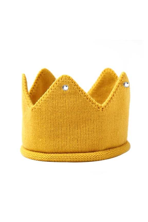 Kids' Crown Hat, Winter Warm Knitted Crown Headband, Birthday Hat