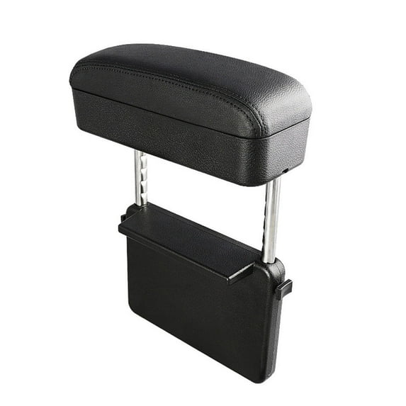 WAXIAYU Multifunction Car Mounted Armrest Box Adjustable Elbow Support Pad Car Center Storage Case (Black with Black Thread)