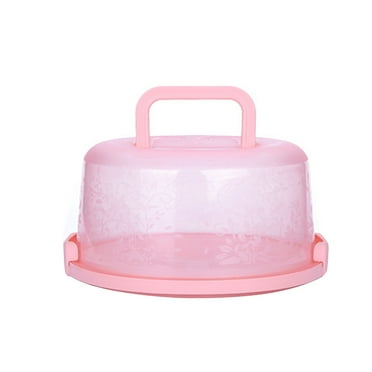 WAXIAYU Pink Round Cake Carrier with Handle - Transport and Store Your Cake Easily