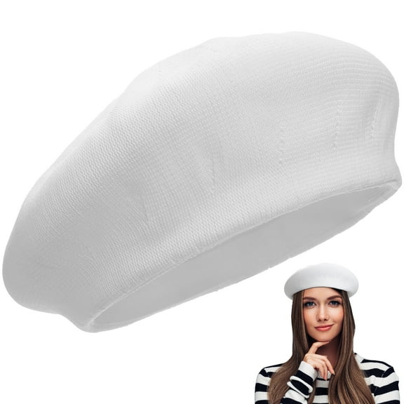 WAXIAYU Spring Summer Beret All-Match Sun Protection Hat Fashion Painter Hat for Adults (White)