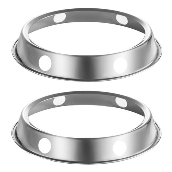 WAXIAYU Stainless Steel Wok Ring Stove Pot Holder Home Kitchen Silver 2pcs