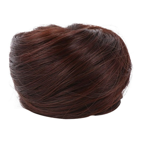 WAXIAYU Synthetic Hair Bun Chignon Wig - Coffee Costume Accessory