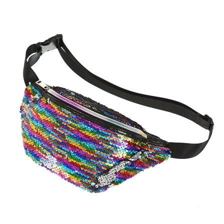WAXIAYU Women's Belt Bag Crossbody Fanny Pack Sequin Waist Travel Pouch