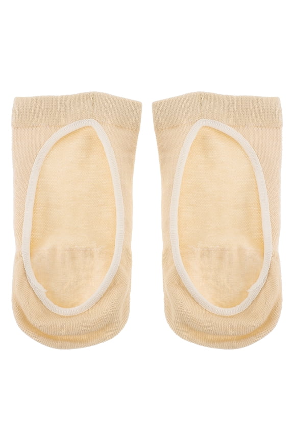Women's Peep Toe Cotton No Show Socks Non Slip Yoga Liner