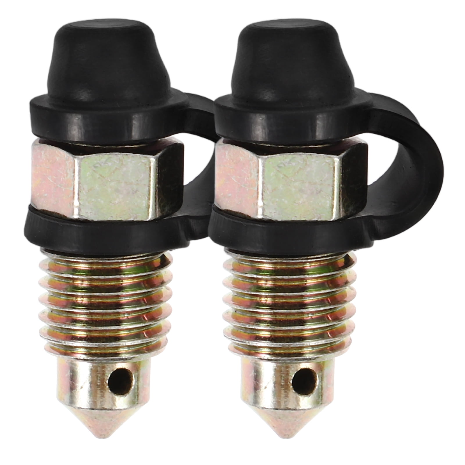 WAXIAYUZ 2pcs Motorcycle Bleeder Screws with Caps Brake Bleeder Bolts