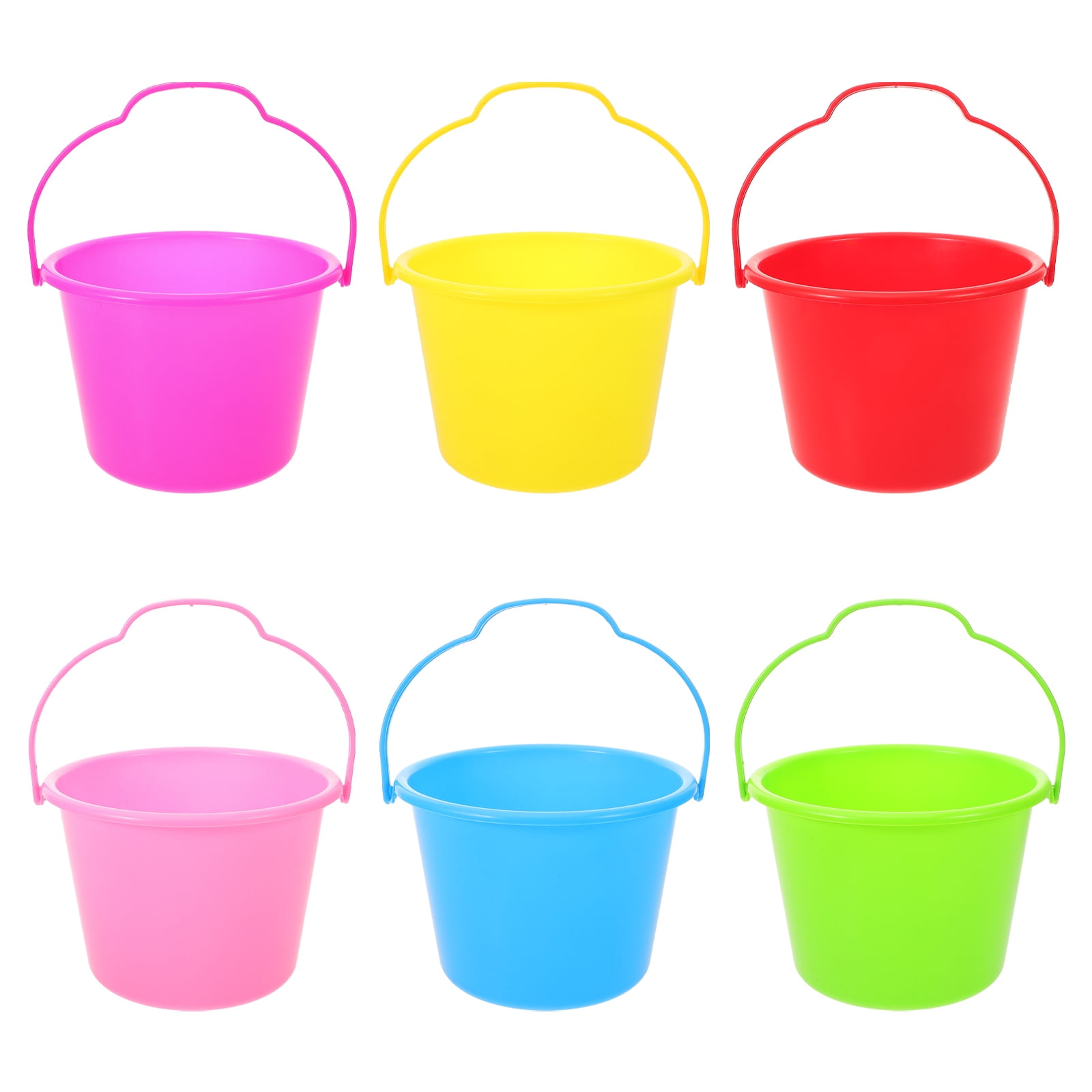 WAXIAYUZ 6pcs Reusable Beach Buckets Lightweight Buckets Backyard Park