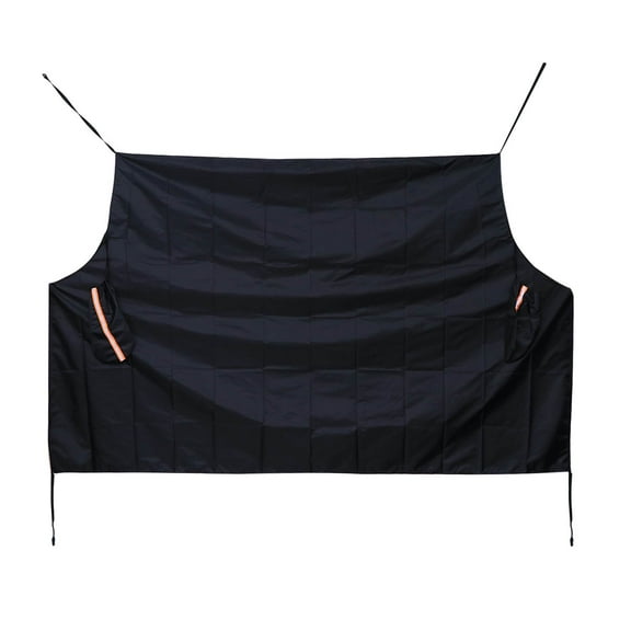 Mobutofu Car Windshield Cover Black Cotton Sunshade Protector with Security Flaps for Year Round Use