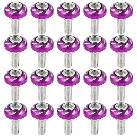 GOOHOCHY Purple Aluminum Alloy License Plate Screws for Motorbike with 6mm Size and Firm Fixation Effect