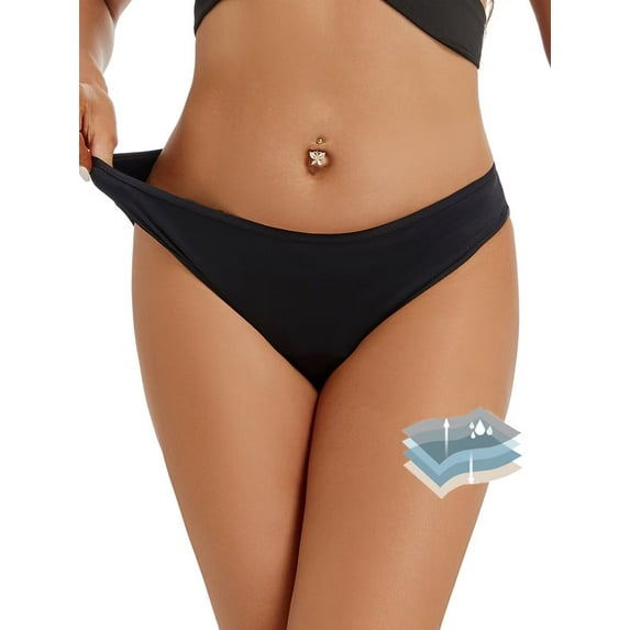WAXJJDW Period Swimwear Menstrual Leakproof Bikini Bottoms Low Waisted Bathing Suit Bottoms for Girls Teens, Women