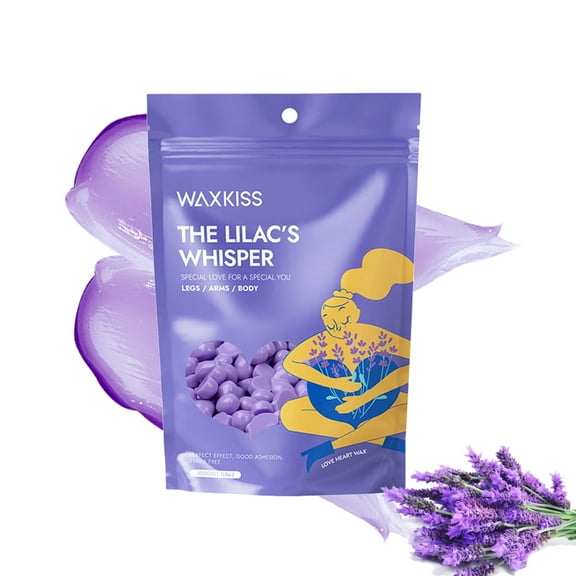 WAXKISS Love Heart Wax Beads for Hair Removal - 1.1lb Professional Wax Beans for Arms, Legs & Body，Good Adhesion,Perfect Effect，Strips Free，Purple