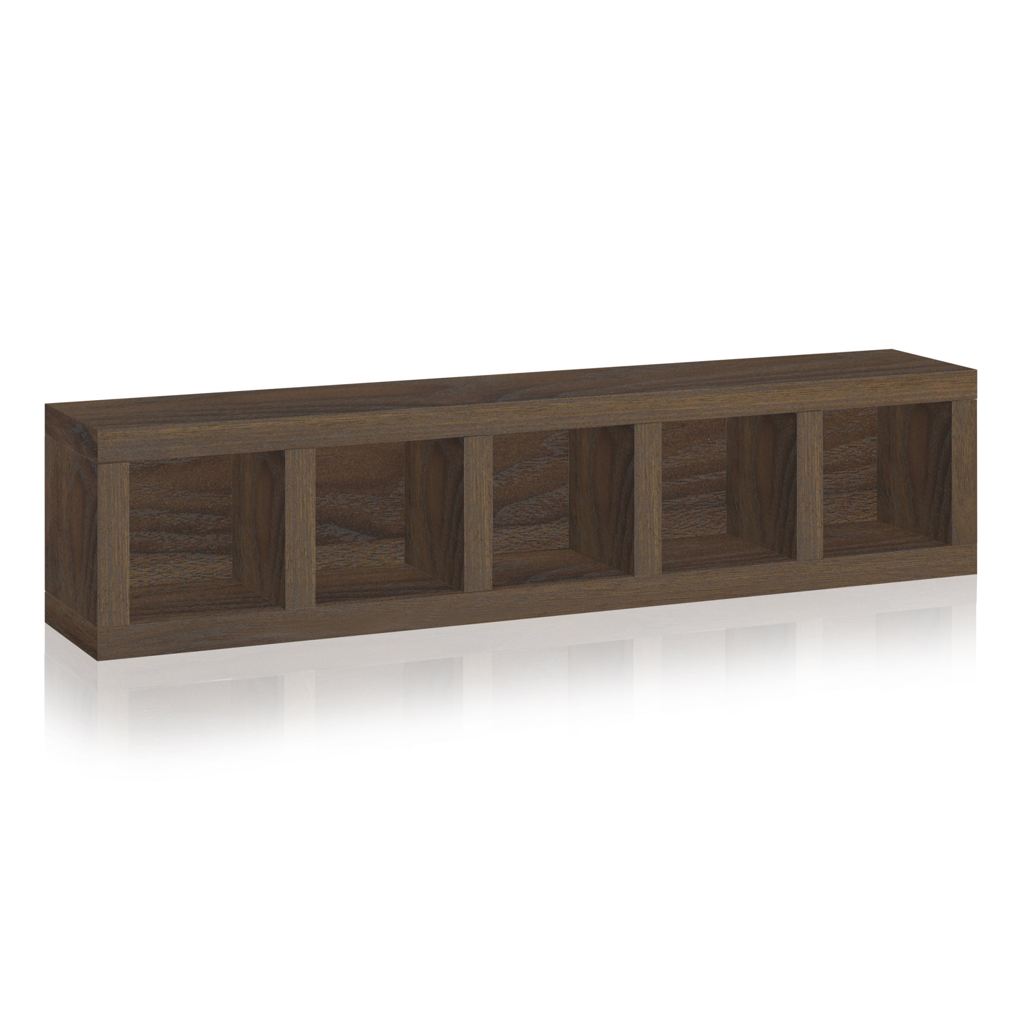 Eco-Friendly Royal Walnut Wall-Mounted Display Cubby