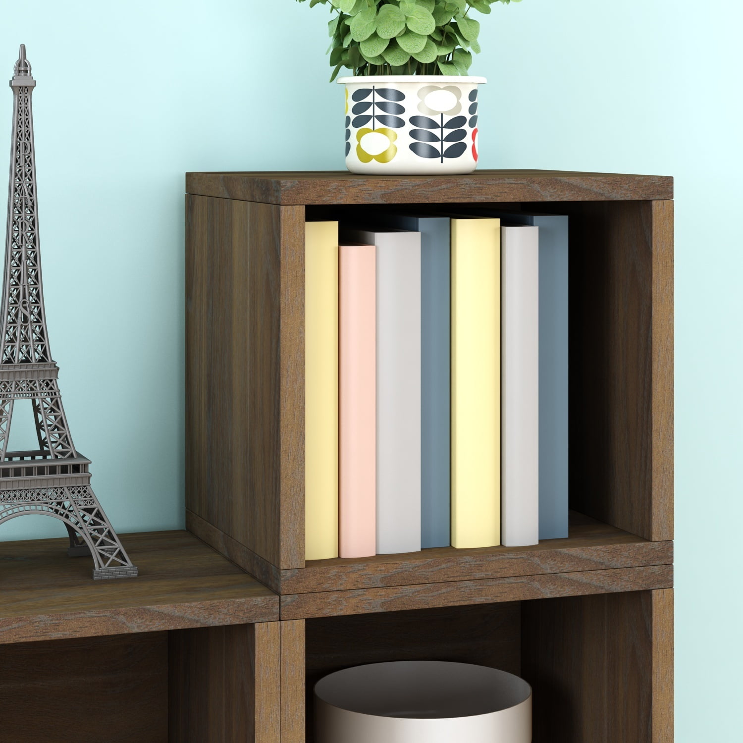 Royal Walnut Modular Stackable Cube Organizer - 11.2" x 13.4" x 12.6"