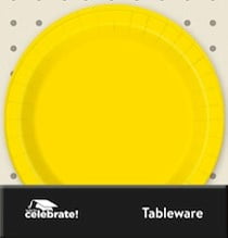 Disposable Paper Plates, 9", Yellow, 20 Count, by Way To Celebrate